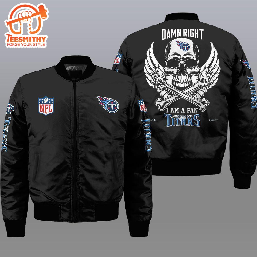 Nfl Tennessee Titans Wings Skull 3D Bomber Jacket  Gift For Fans