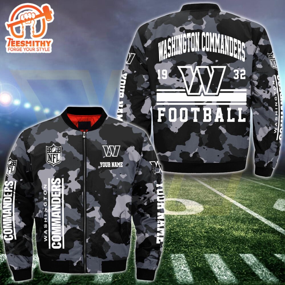 NFL Washington Commanders Bomber Jacket Custom Your Name  Gift For Christmas