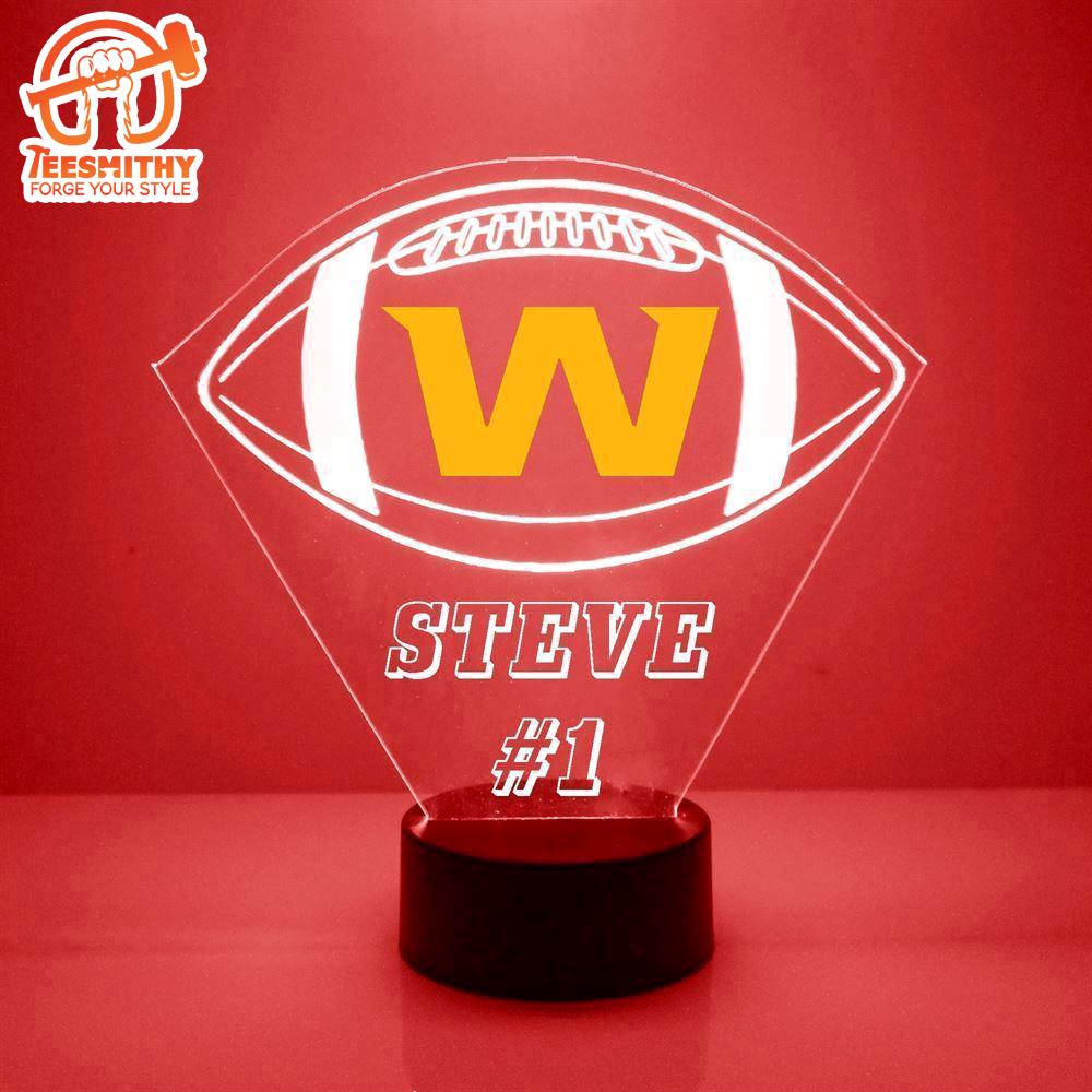 Custom Name Number NFL Washington Football Team Football Led Sports Fan Lamp