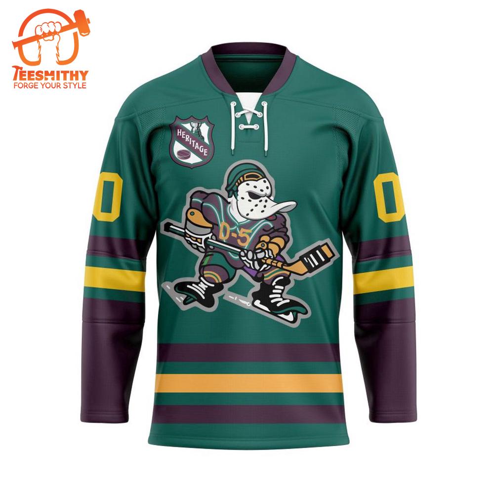 NHL Anaheim Ducks Personalized Heritage Hockey Jersey Design