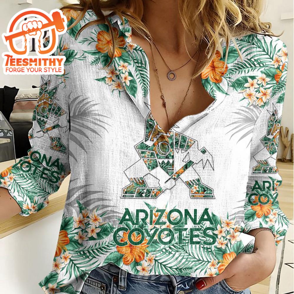 Nhl Arizona Coyotes Special Hawaiian Design Woman Casual Shirt