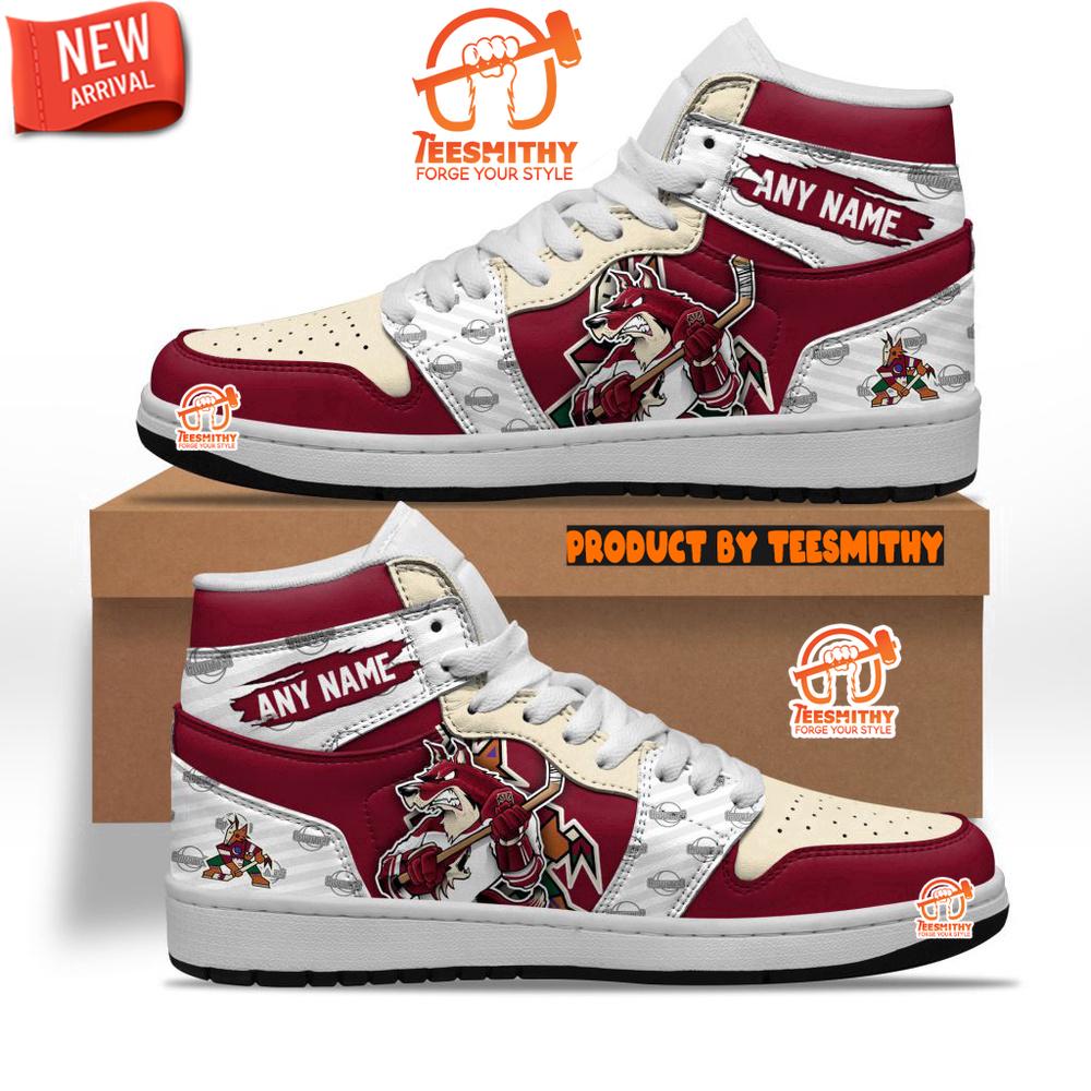 NHL Arizona Coyotes With Team Mascot Customized Air Jordan 1 Sneaker