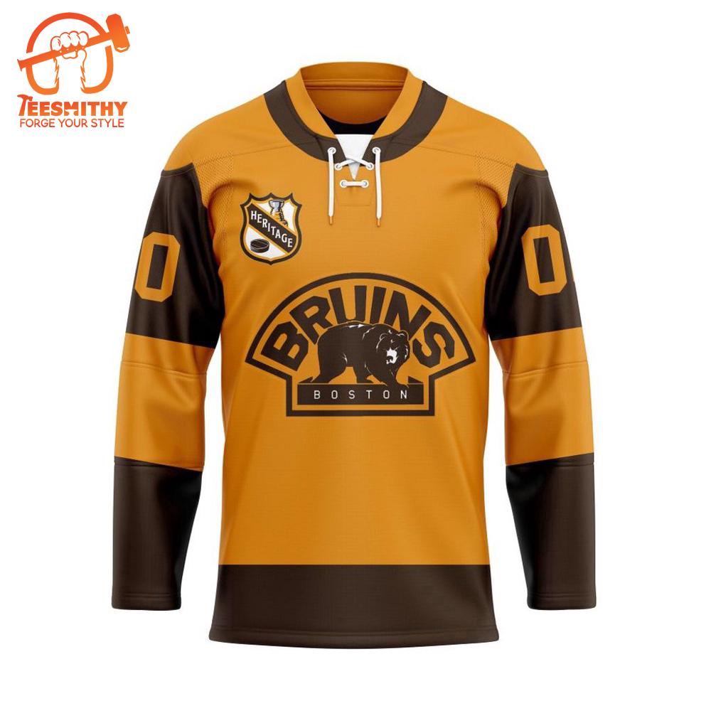 NHL Boston Bruins Personalized Heritage Hockey Jersey Design