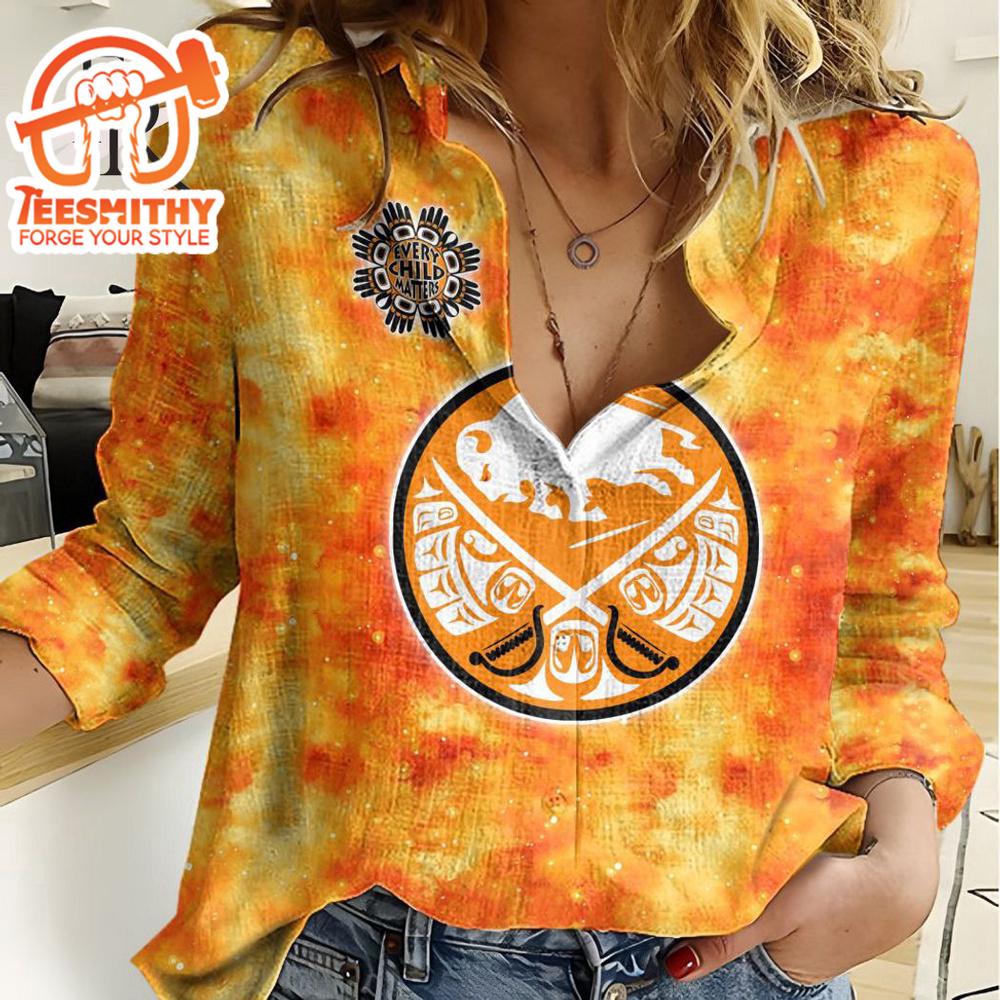 Nhl Buffalo Sabres Special Orange Shirt Design Woman Casual Shirt