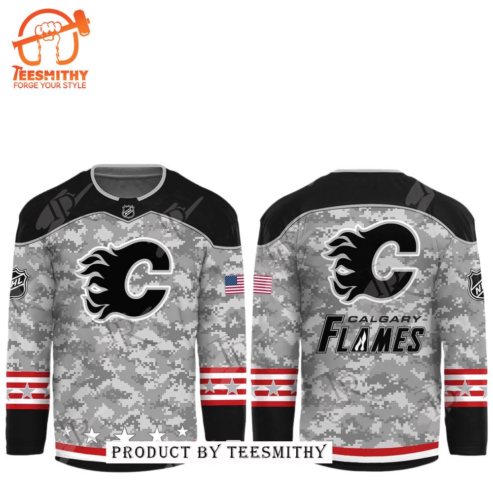 NHL Calgary Flames Arctic Camo 2024 Salute to Service Club Hockey Jersey