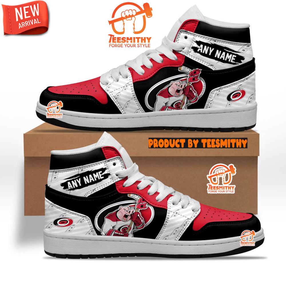 NHL Carolina Hurricanes With Team Mascot Customized Air Jordan 1 Sneaker