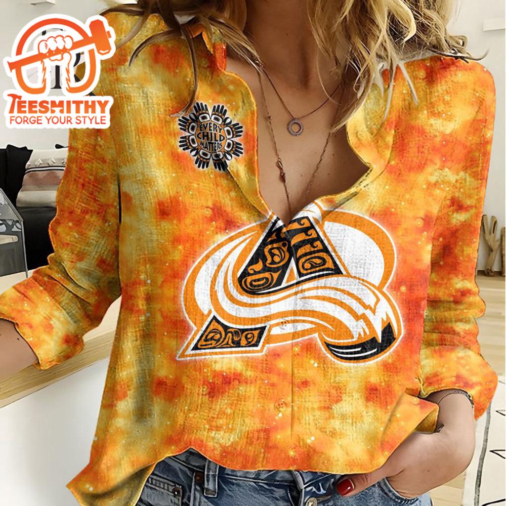 Nhl Colorado Avalanche Special Orange Shirt Design Woman Casual Shirt