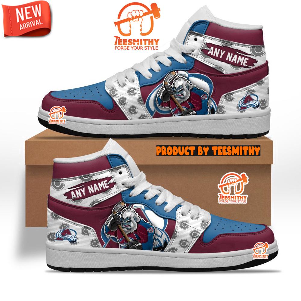 NHL Colorado Avalanche With Team Mascot Customized Air Jordan 1 Sneaker