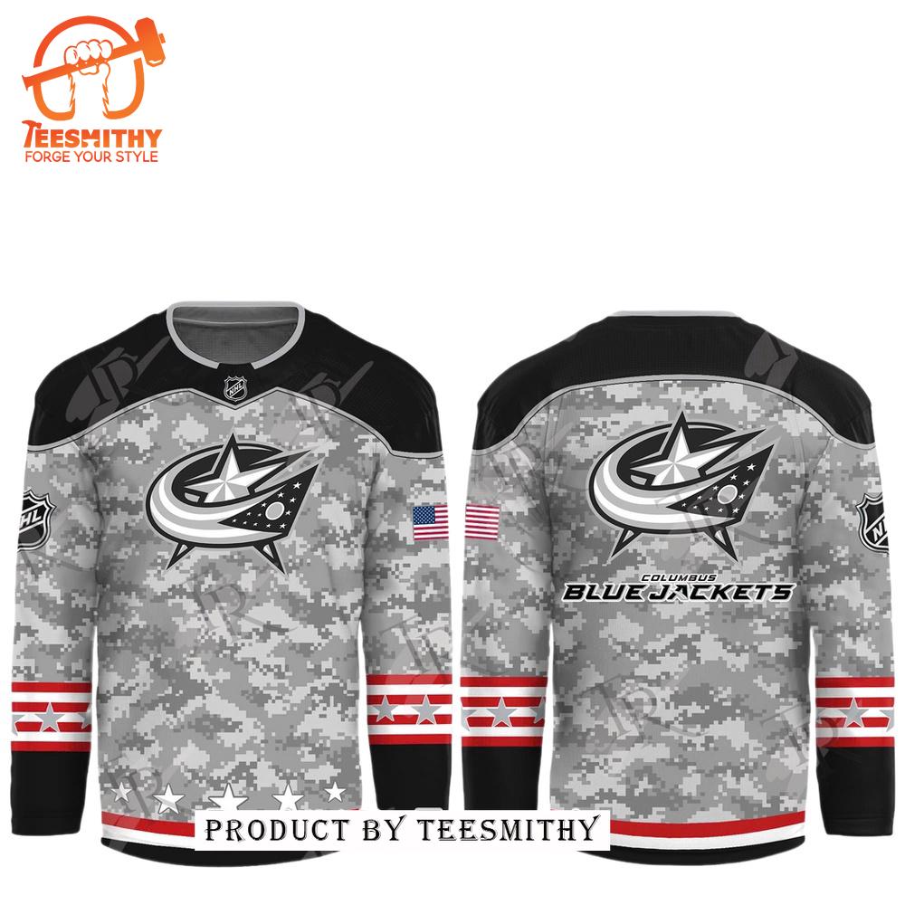 NHL Columbus Blue Jackets Arctic Camo 2024 Salute to Service Club Hockey Jersey