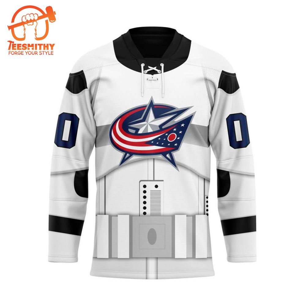 NHL Columbus Blue Jackets Personalized Star Wars Stormtrooper Hockey Jersey