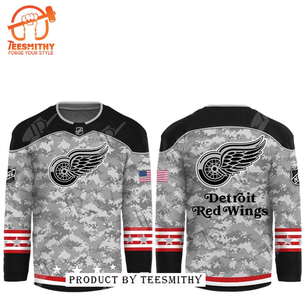 NHL Detroit Red Wings Arctic Camo 2024 Salute to Service Club Hockey Jersey