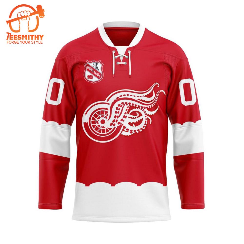 NHL Detroit Red Wings Personalized Heritage Hockey Jersey Design