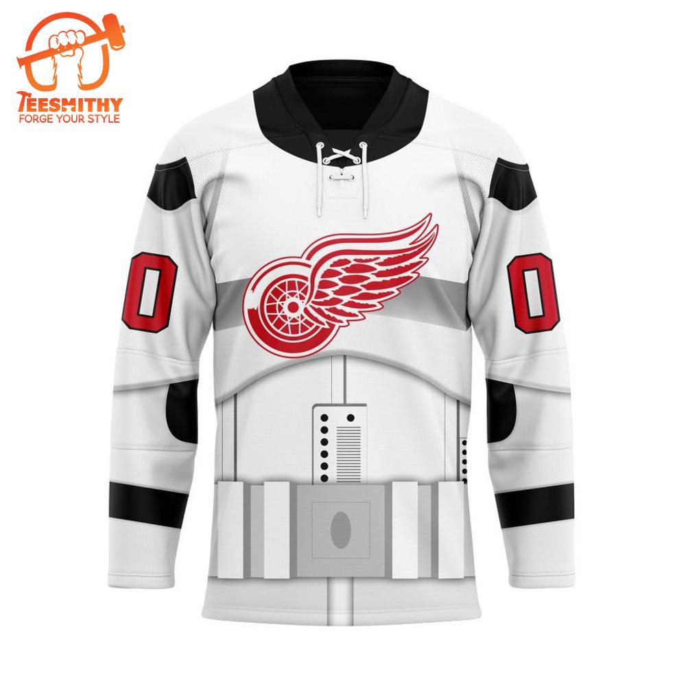 NHL Detroit Red Wings Personalized Star Wars Stormtrooper Hockey Jersey