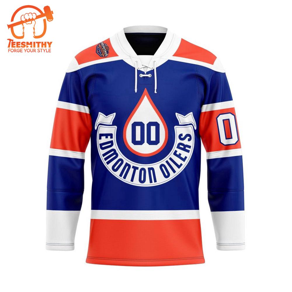 NHL Edmonton Oilers Blue 2023 Heritage Classic Hockey Jersey