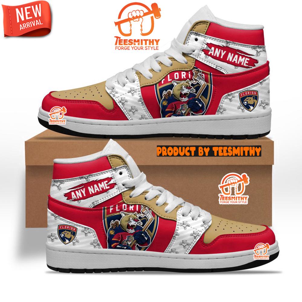 NHL Florida Panthers With Team Mascot Customized Air Jordan 1 Sneaker