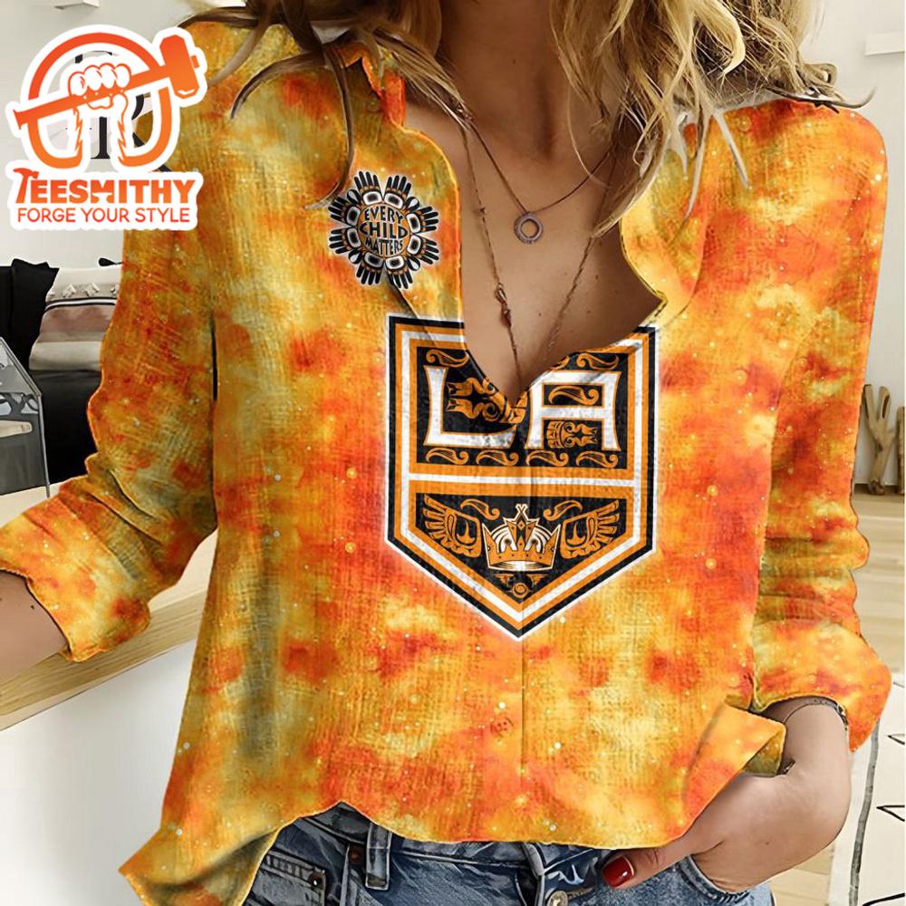 Nhl Los Angeles Kings Special Orange Shirt Design Woman Casual Shirt