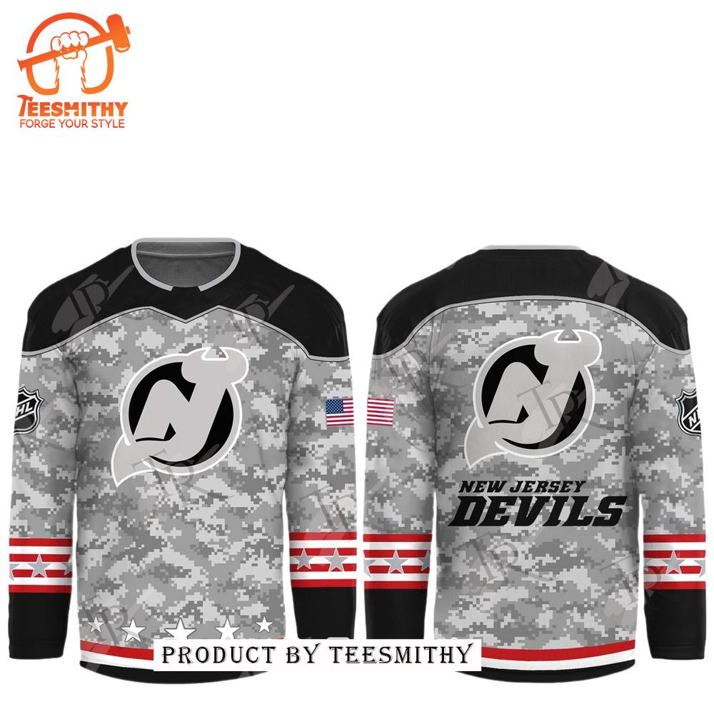 NHL New Jersey Devils Arctic Camo 2024 Salute to Service Club Hockey Jersey