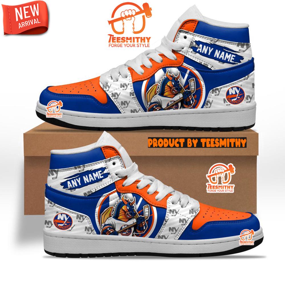 NHL New York Islanders With Team Mascot Customized Air Jordan 1 Sneaker