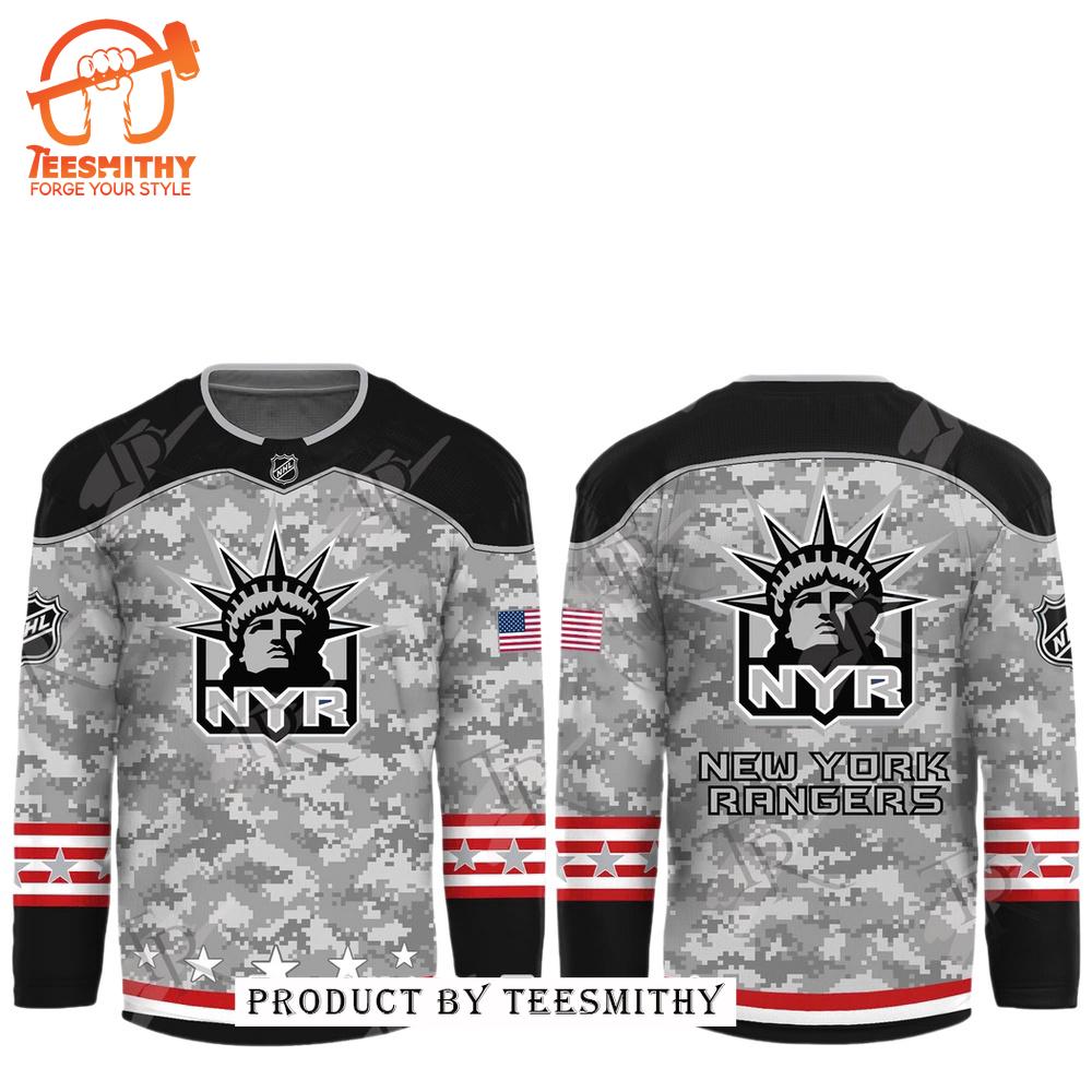 NHL New York Rangers Arctic Camo 2024 Salute to Service Club Hockey Jersey