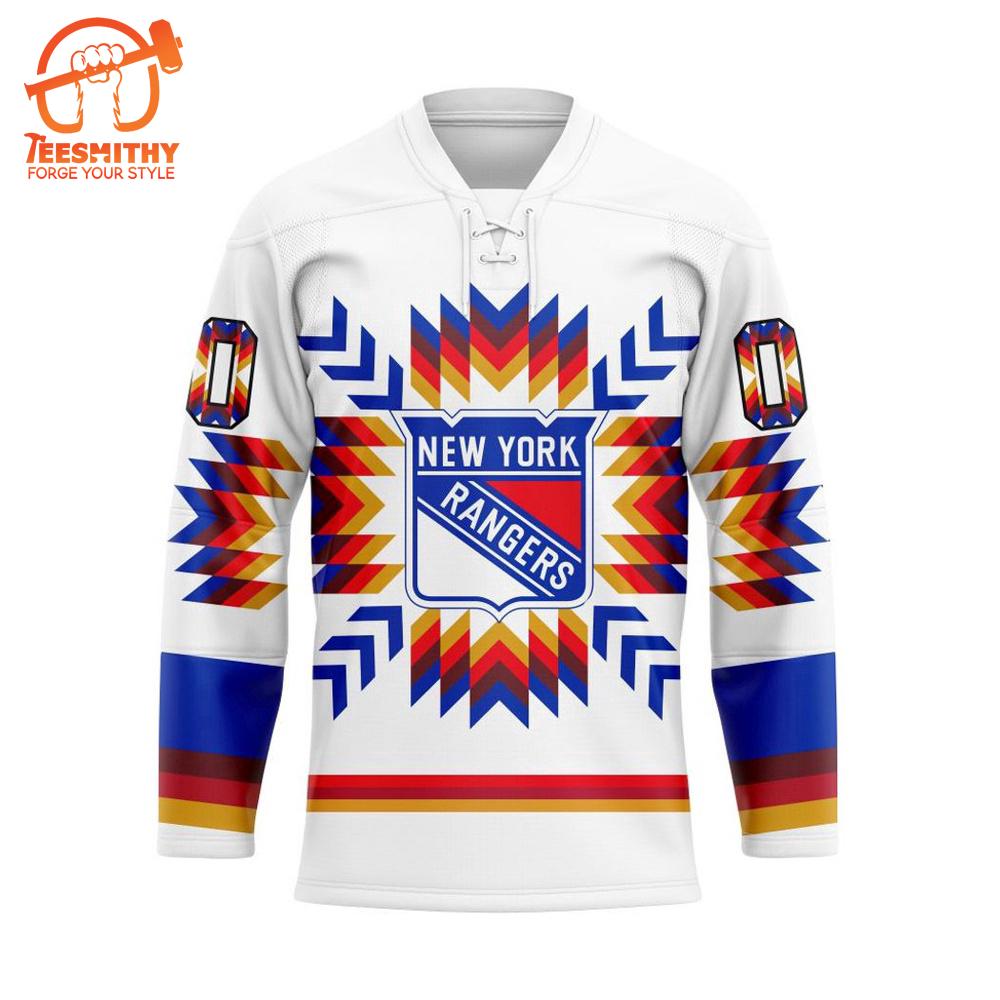 NHL New York Rangers Special Design With Native Pattern Hockey Jersey