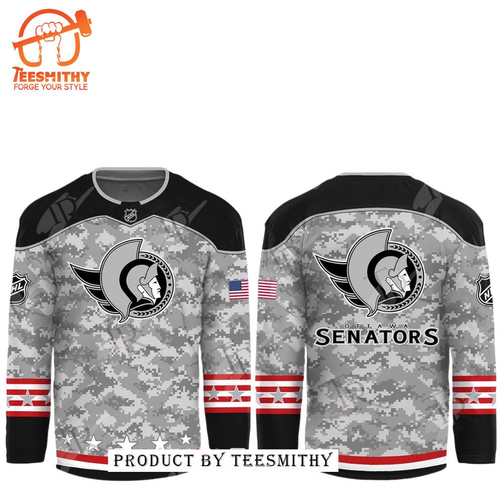 NHL Ottawa Senators Arctic Camo 2024 Salute to Service Club Hockey Jersey