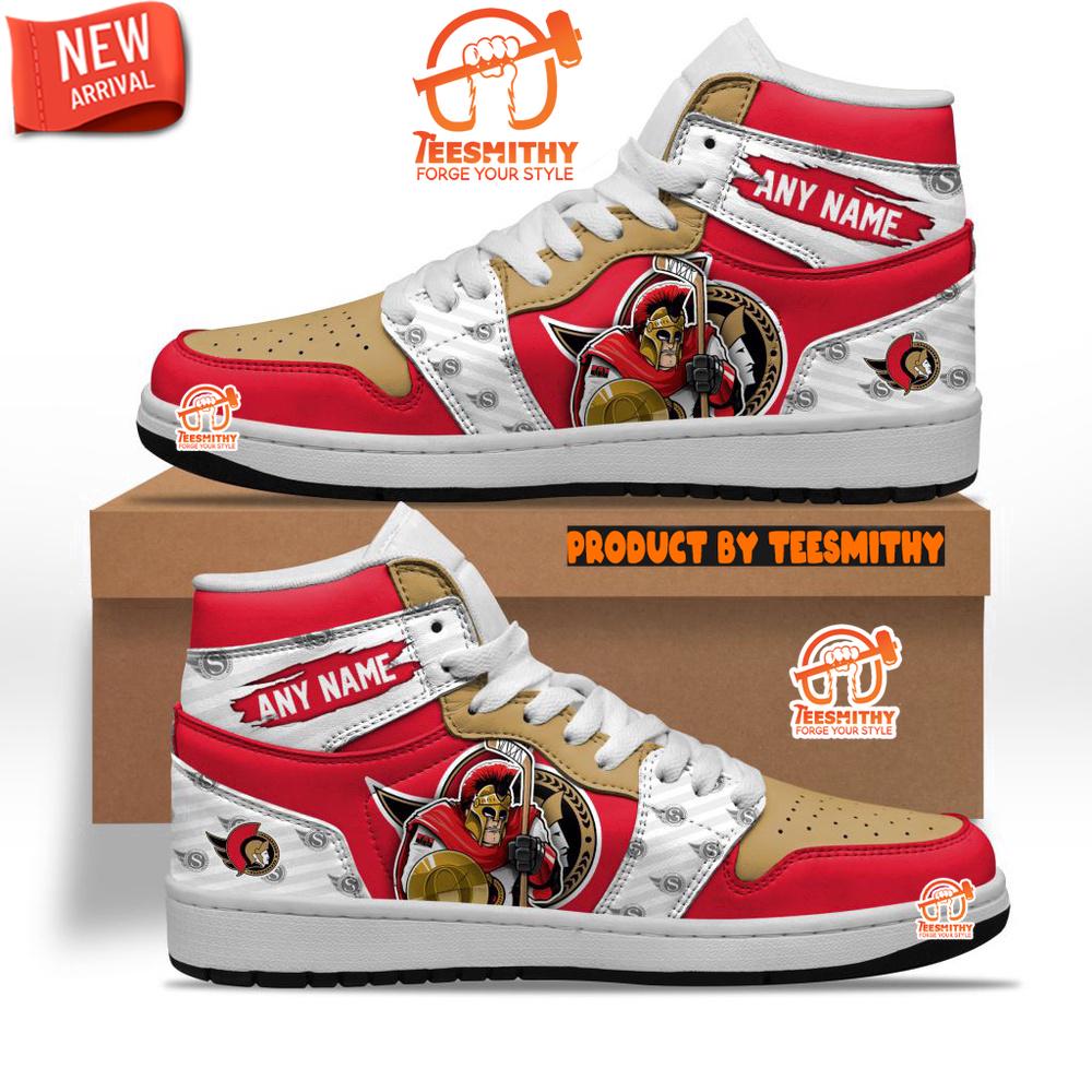 NHL Ottawa Senators With Team Mascot Customized Air Jordan 1 Sneaker