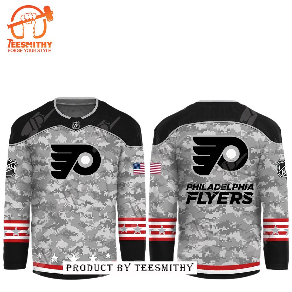 NHL Philadelphia Flyers Arctic Camo 2024 Salute to Service Club Hockey Jersey