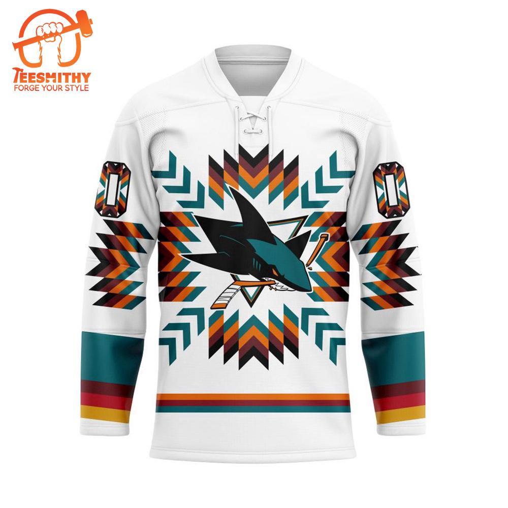 NHL San Jose Sharks Special Design With Native Pattern Hockey Jersey