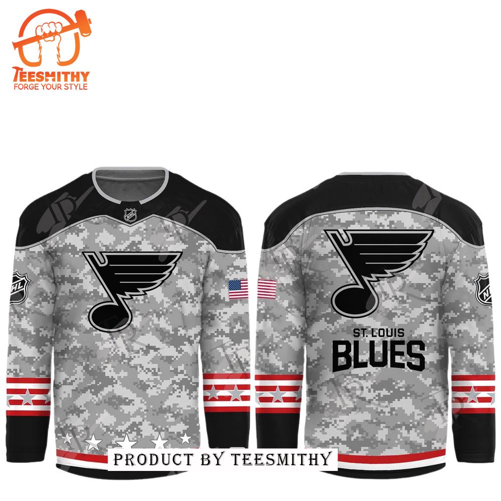 NHL St. Louis Blues Arctic Camo 2024 Salute to Service Club Hockey Jersey