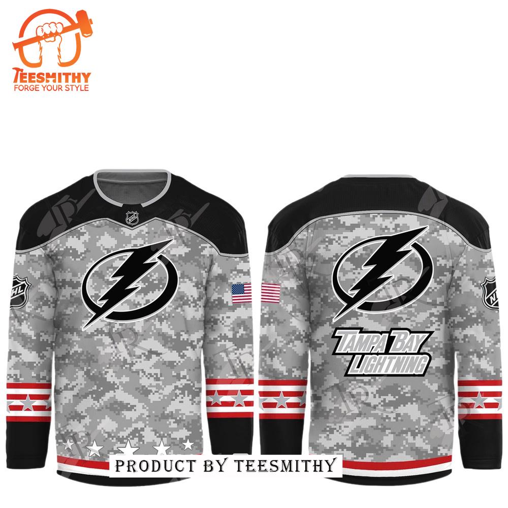 NHL Tampa Bay Lightning Arctic Camo 2024 Salute to Service Club Hockey Jersey