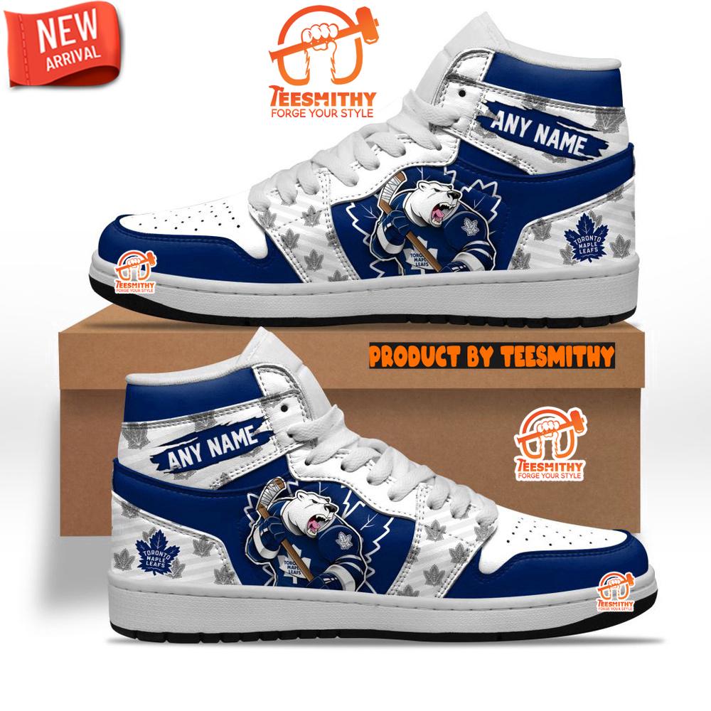 NHL Toronto Maple Leafs With Team Mascot Customized Air Jordan 1 Sneaker