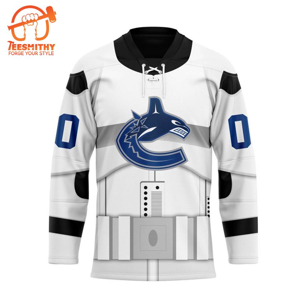 NHL Vancouver Canucks Personalized Star Wars Stormtrooper Hockey Jersey