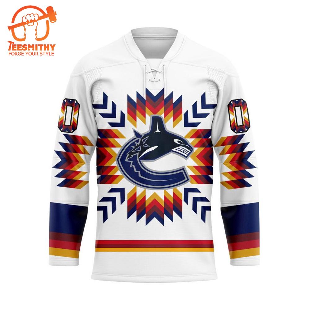 NHL Vancouver Canucks Special Design With Native Pattern Hockey Jersey