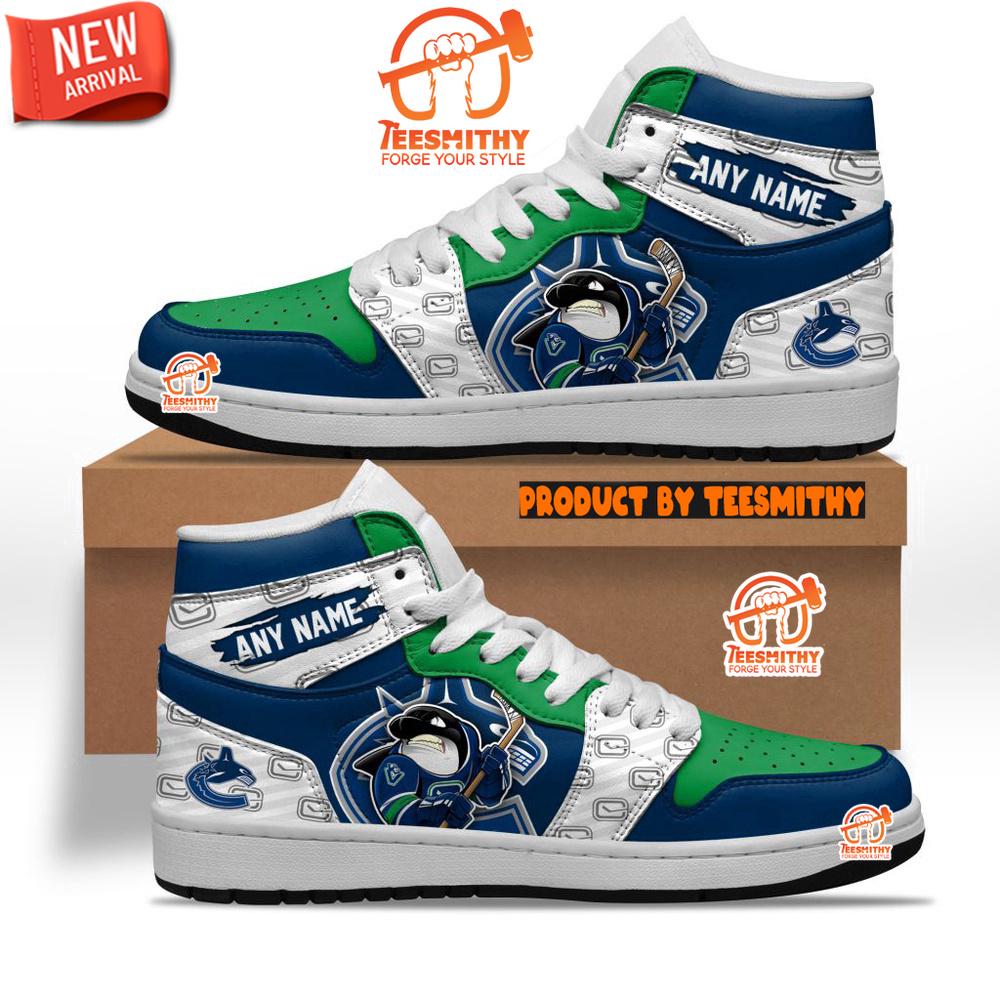 NHL Vancouver Canucks With Team Mascot Customized Air Jordan 1 Sneaker