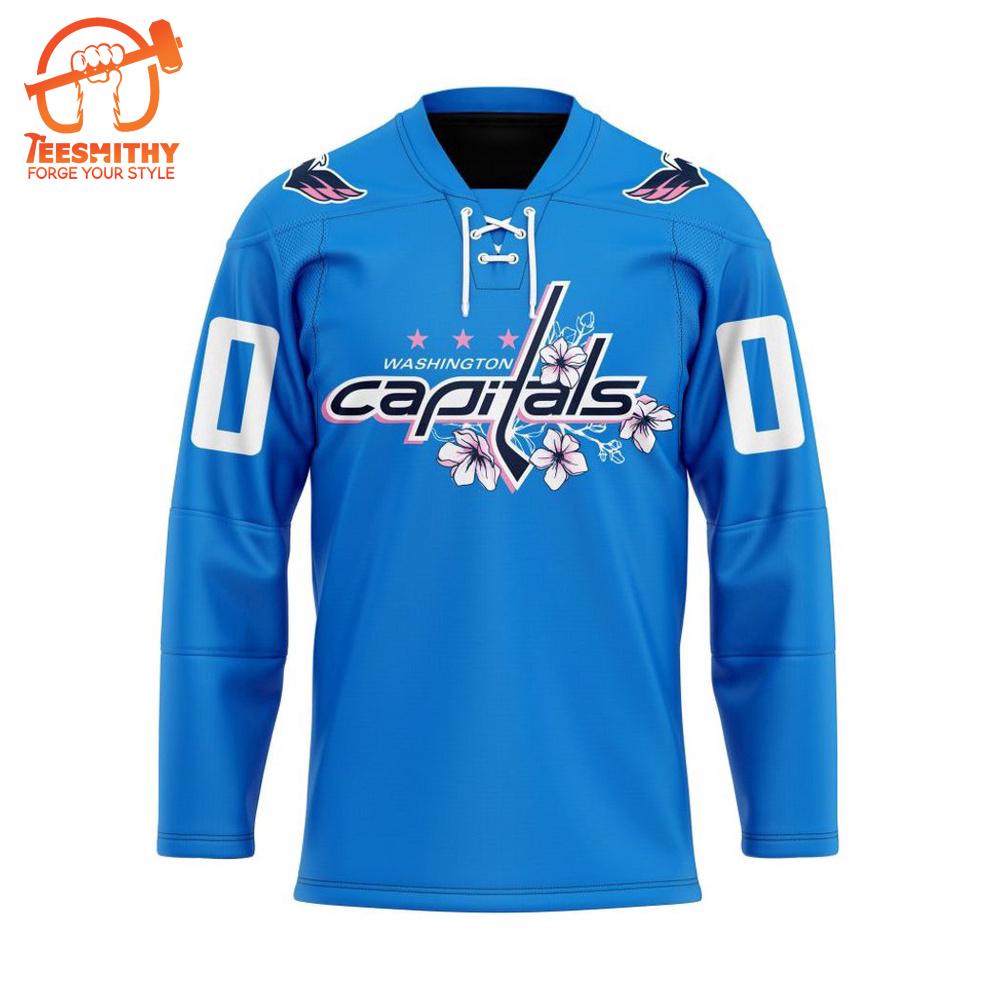 NHL Washington Capitals Personalized 2024 Cherry Blossom Hockey Jersey