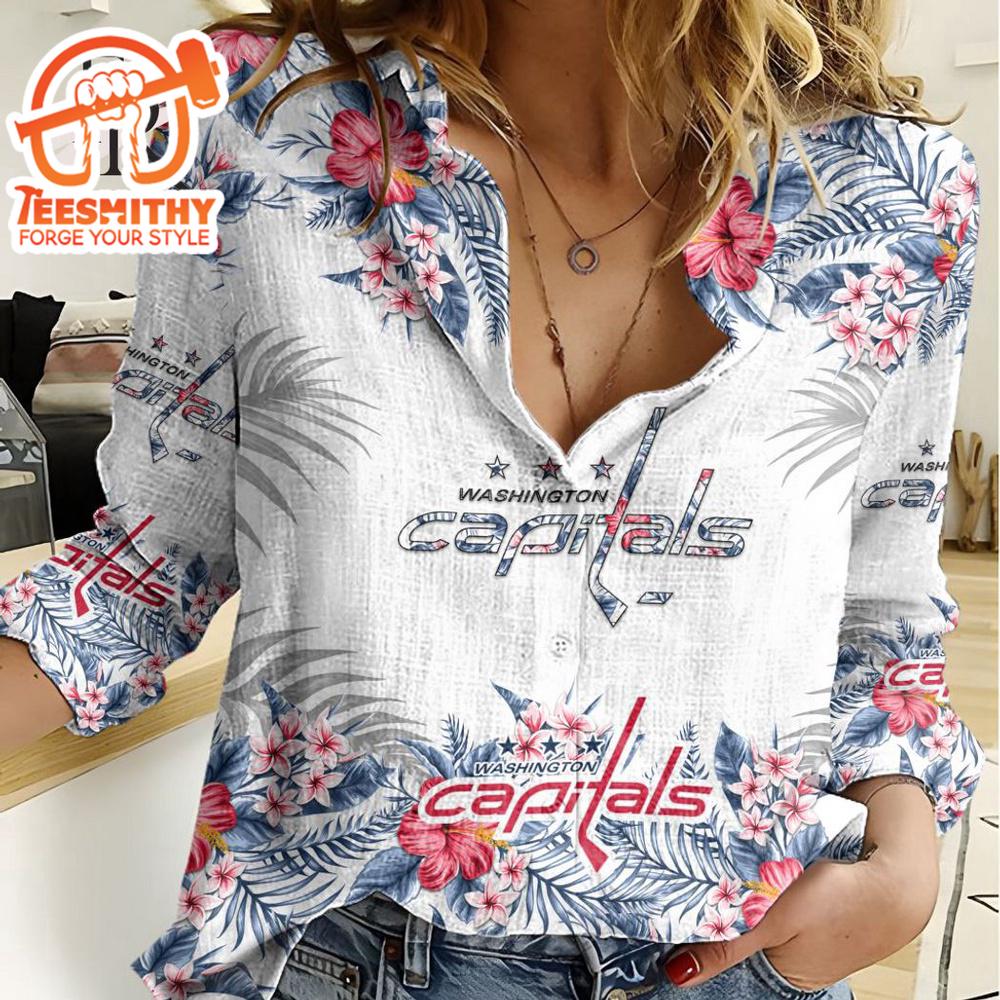 Nhl Washington Capitals Special Hawaiian Design Woman Casual Shirt