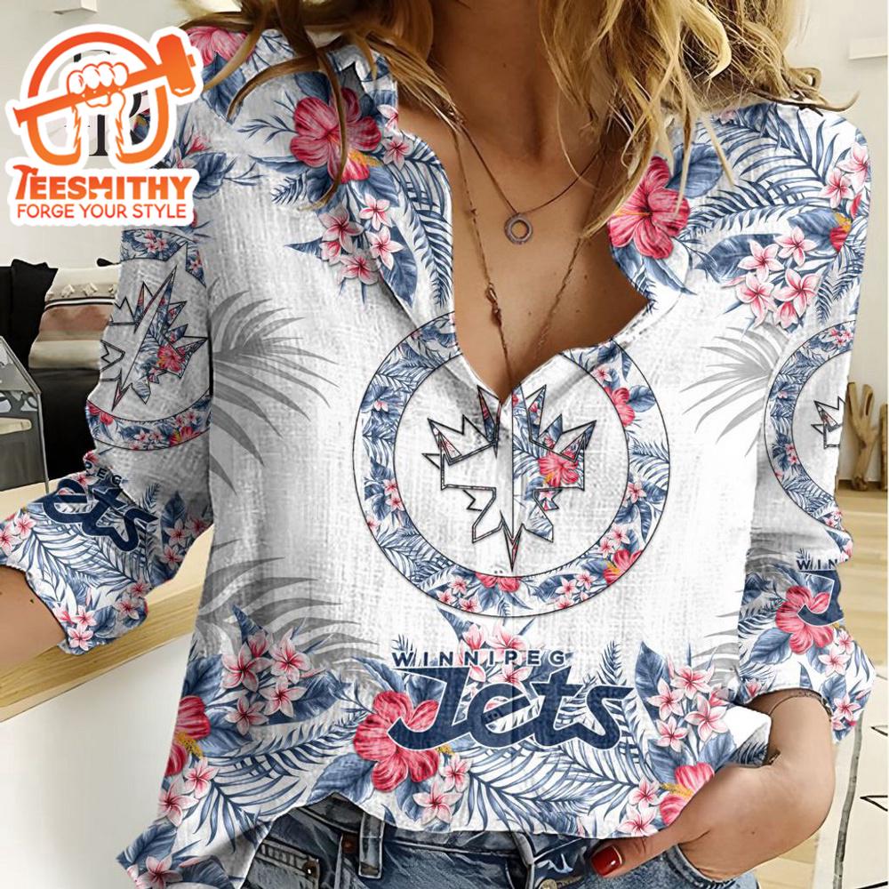 Nhl Winnipeg Jets Special Hawaiian Design Woman Casual Shirt