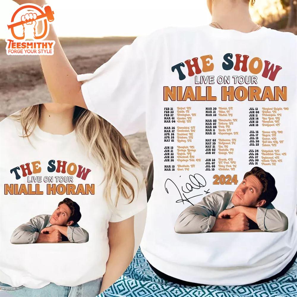 Niall Horan Signature The Show Live On Tour 2024 T-Shirt White Gift Fans