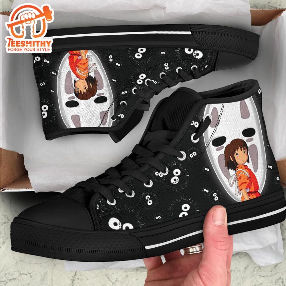 No-Face and Chihiro Sneakers Ghibli High Top Shoes Custom