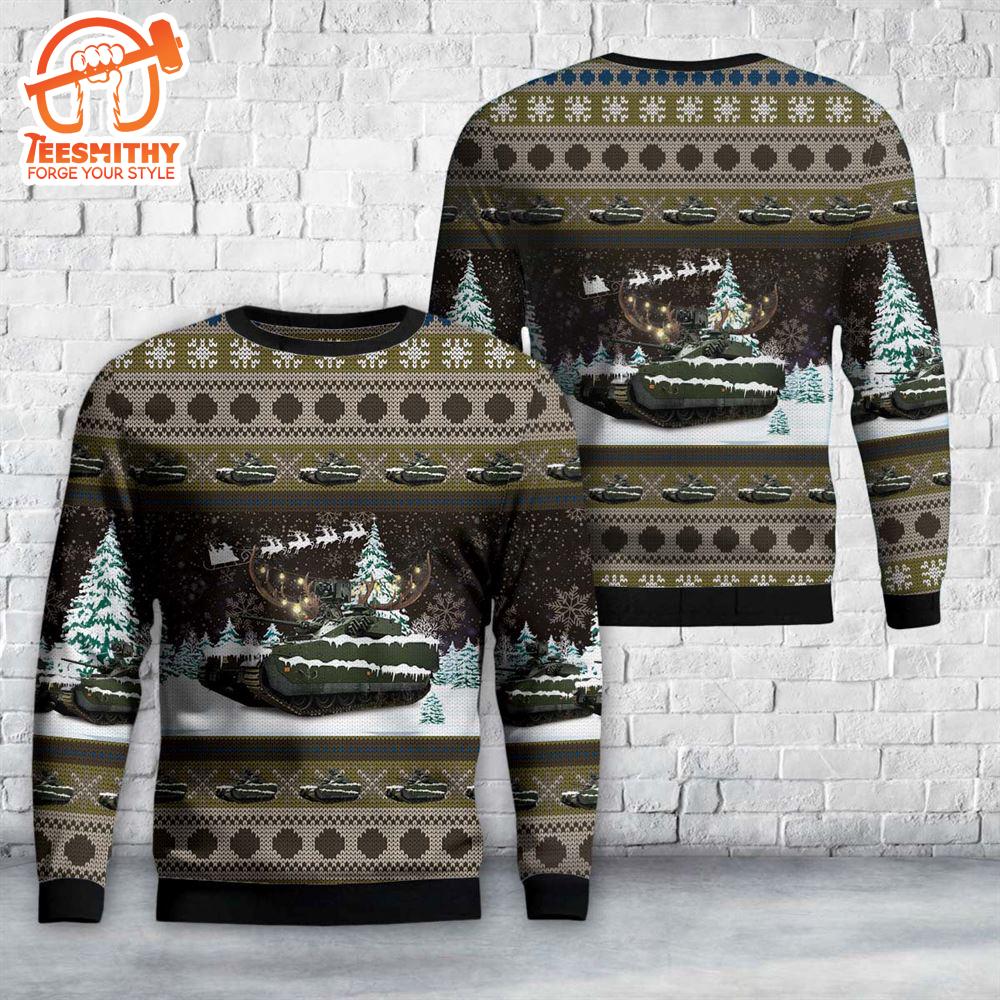 Norwegian Army CV90 Infantry Fighting Vehicle Christmas AOP Sweater  Gift Christmas