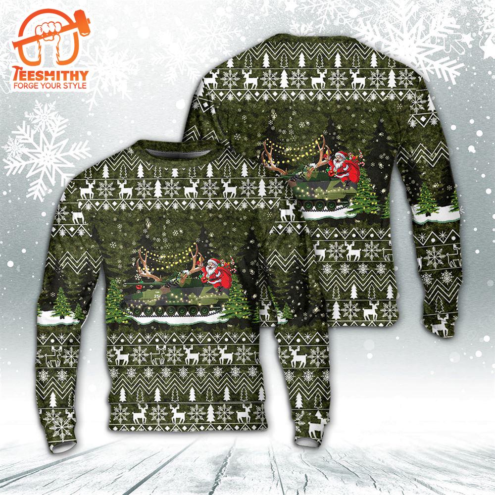 Norwegian Army NM135 Stormpanservogn Christmas AOP Sweater  Gift Christmas