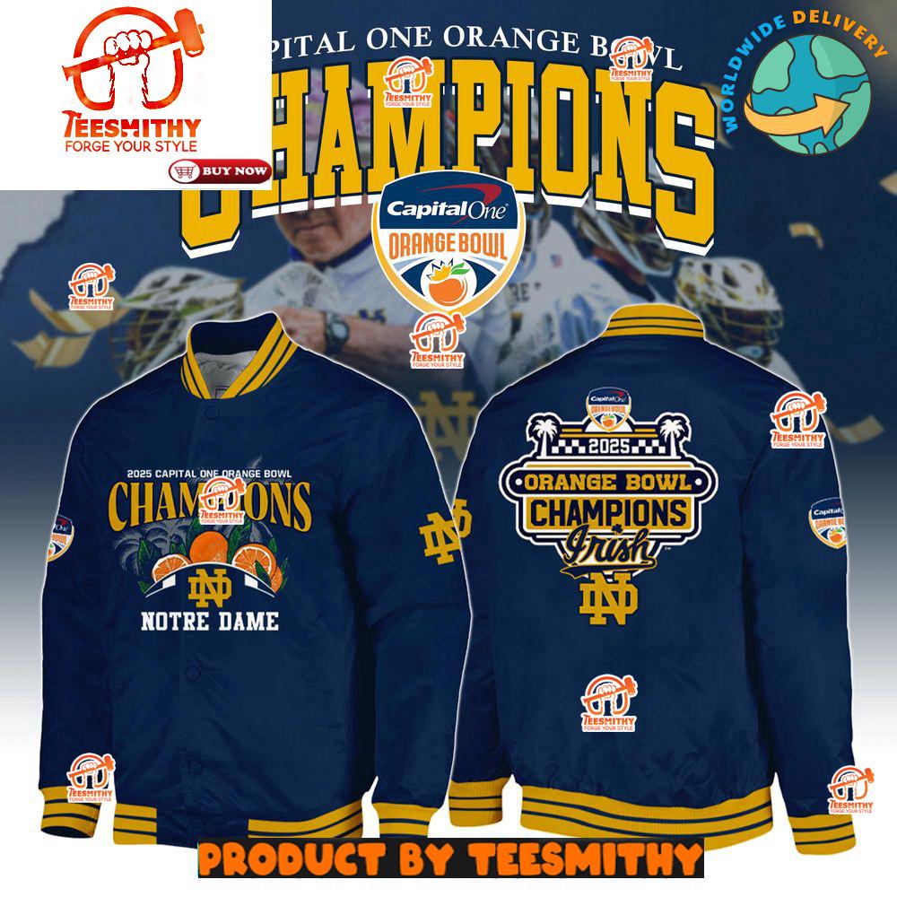 Notre Dame Fighting Irish 2025 Orange Bowl Champions Baseball Jacket