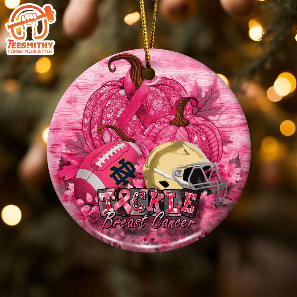 Notre Dame Fighting Irish  Breast Cancer And Sport Team Ceramic Ornament – Breast Cancer Ornament