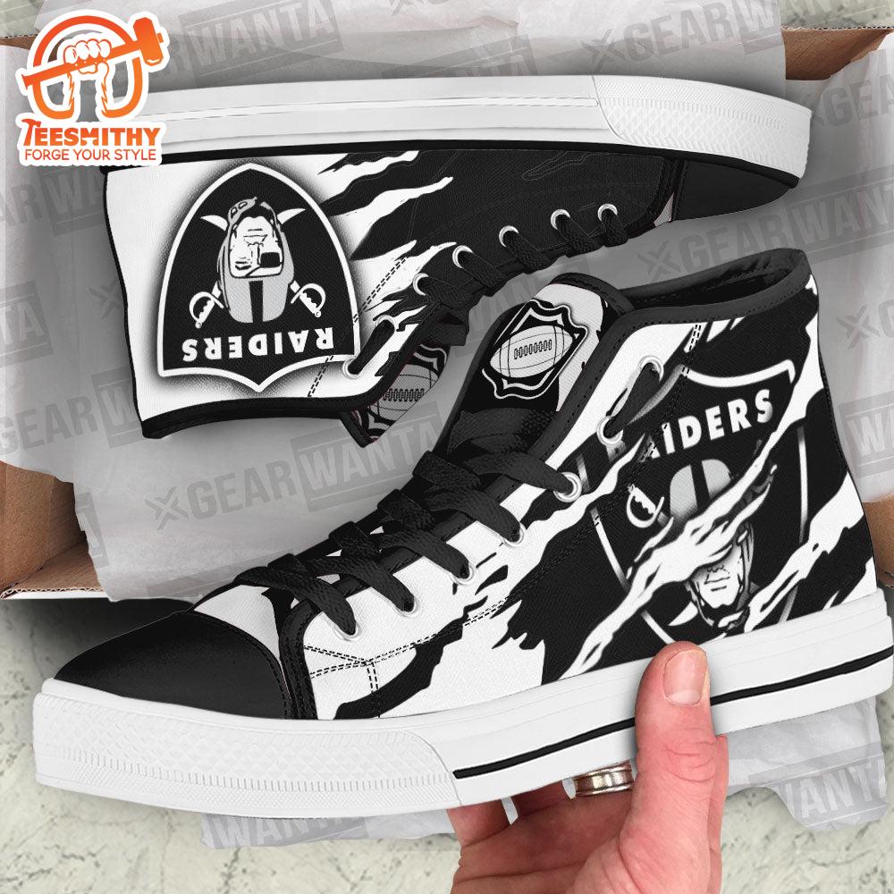 Oakland Raiders High Top Shoes Custom For Fans