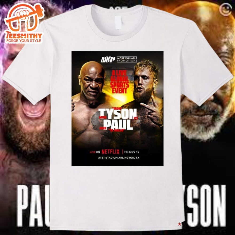 Official Jake Paul Vs Mike Tyson Friday November 15 At&T Stadium Poster T-Shirt