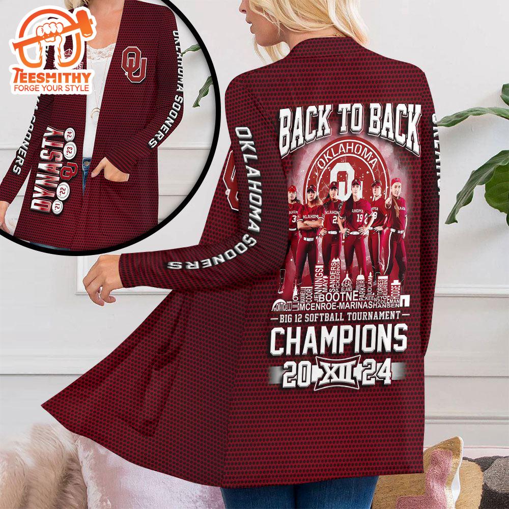 Oklahoma Sooners Women’s Softball Women’s Patch Pocket Cardigan Gift Christmas