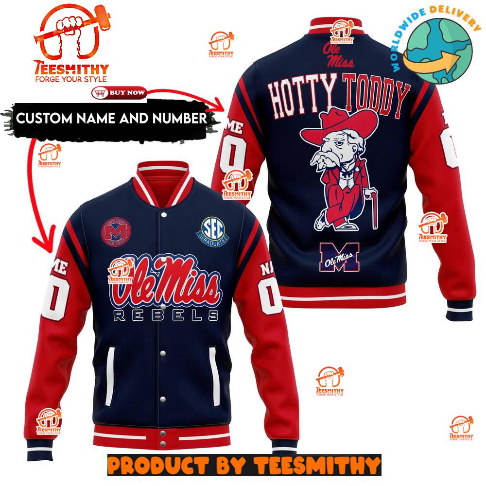 Ole Miss Rebels Football Customized Baseball Jacket