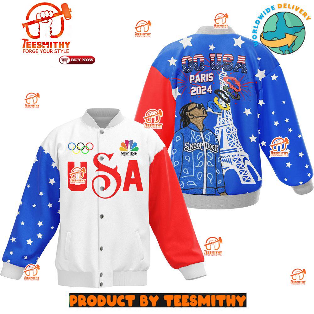 Olympic Paris 2024 Snoop Dog Go USA Baseball Jacket