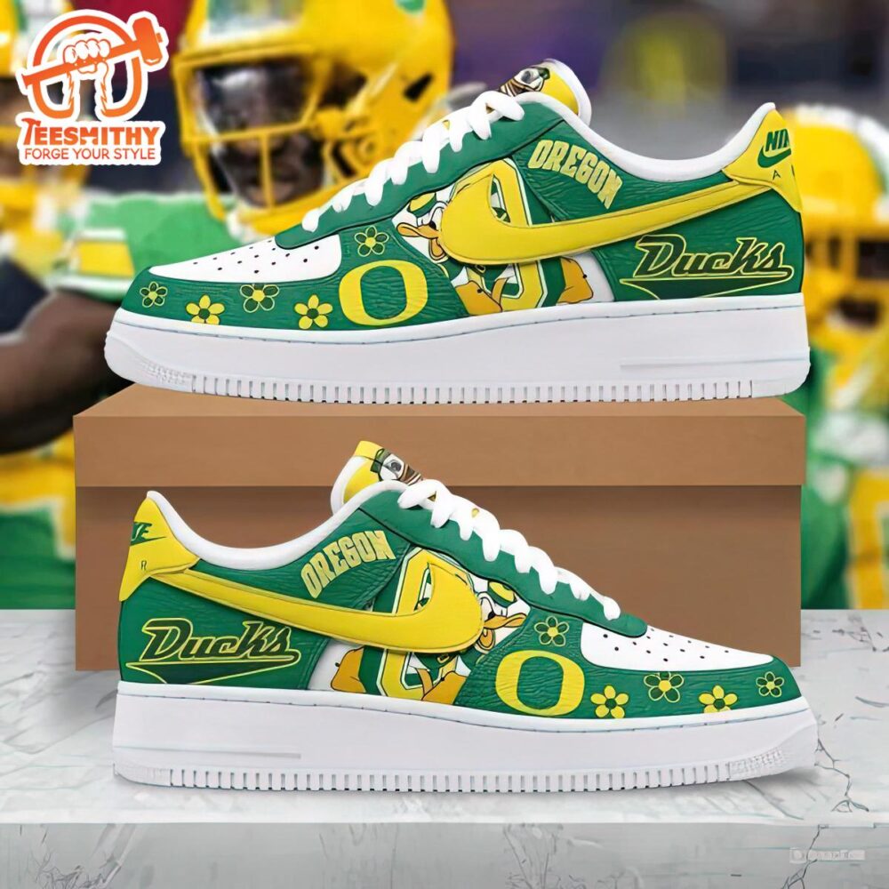 Oregon Ducks Football Festive Design 2024 Air Force 1 Shoes