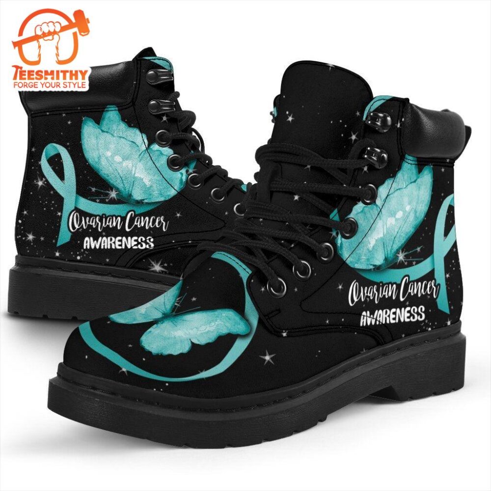 Ovarian Cancer Awareness Boots Ribbon Shoes Gift idea